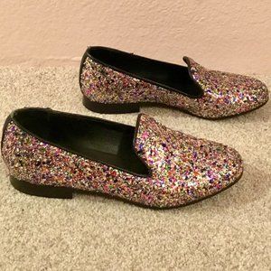 Miista rainbow holiday glitter loafers